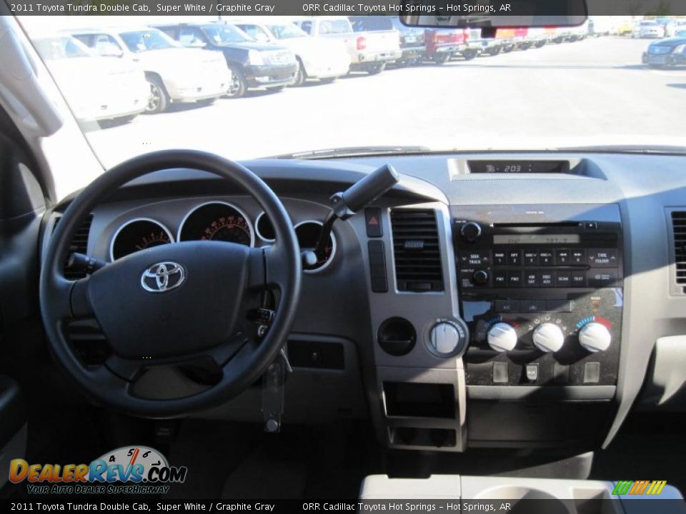 2011 Toyota Tundra Double Cab Super White / Graphite Gray Photo #14