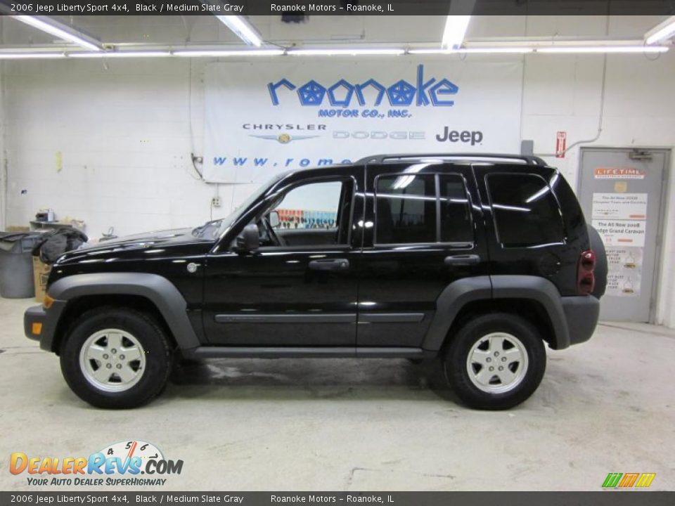 2006 Jeep Liberty Sport 4x4 Black / Medium Slate Gray Photo #1