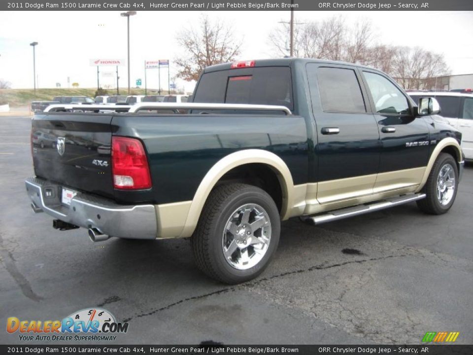 2011 Dodge Ram 1500 Laramie Crew Cab 4x4 Hunter Green Pearl / Light Pebble Beige/Bark Brown Photo #5