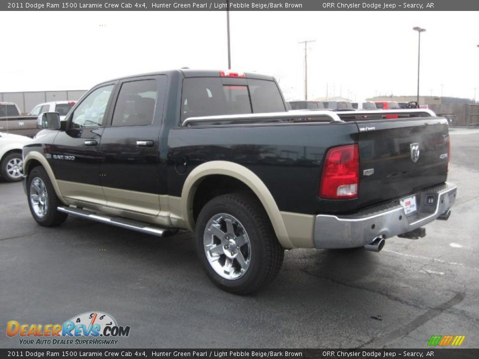 2011 Dodge Ram 1500 Laramie Crew Cab 4x4 Hunter Green Pearl / Light Pebble Beige/Bark Brown Photo #7