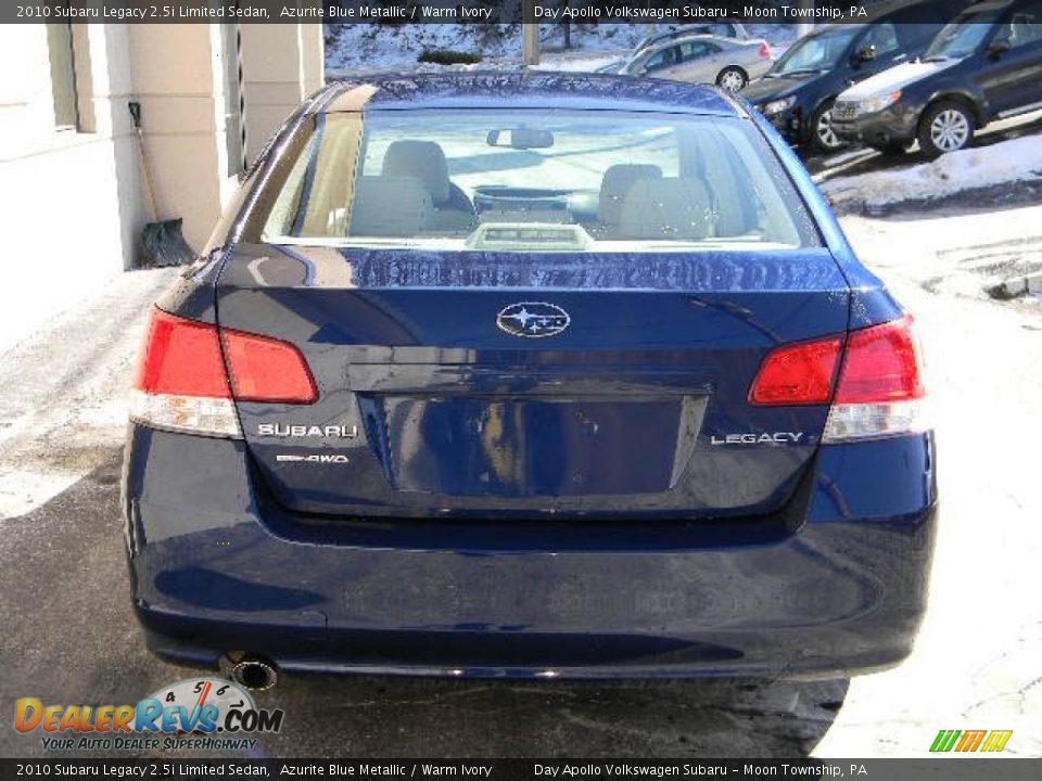 2010 Subaru Legacy 2.5i Limited Sedan Azurite Blue Metallic / Warm Ivory Photo #4