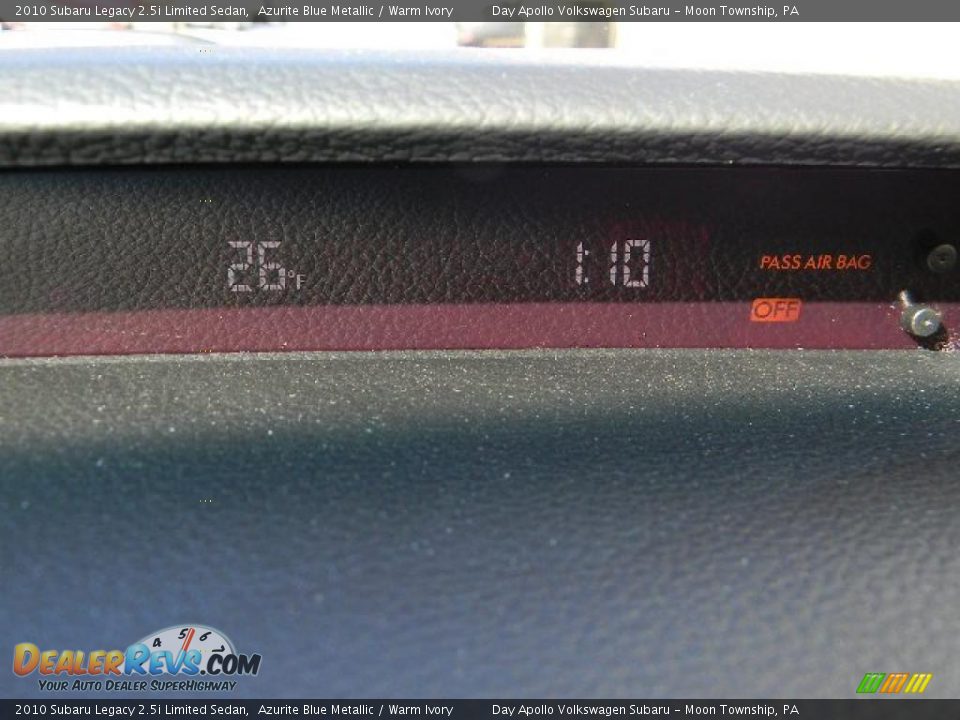 2010 Subaru Legacy 2.5i Limited Sedan Azurite Blue Metallic / Warm Ivory Photo #23