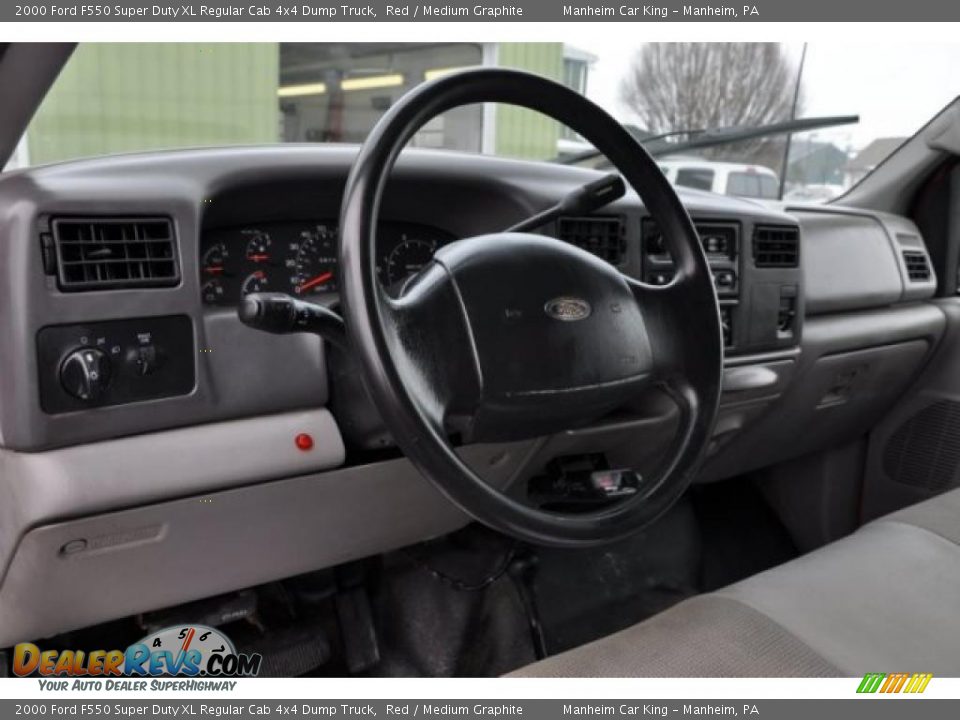 2000 Ford F550 Super Duty XL Regular Cab 4x4 Dump Truck Red / Medium Graphite Photo #8