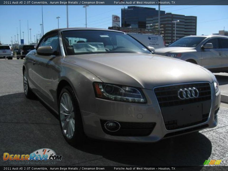 2011 Audi A5 2.0T Convertible Aurum Beige Metallic / Cinnamon Brown Photo #1