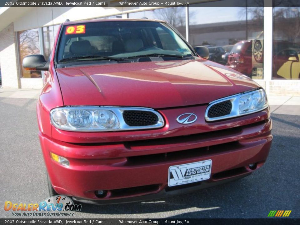 2003 Oldsmobile Bravada AWD Jewelcoat Red / Camel Photo #2