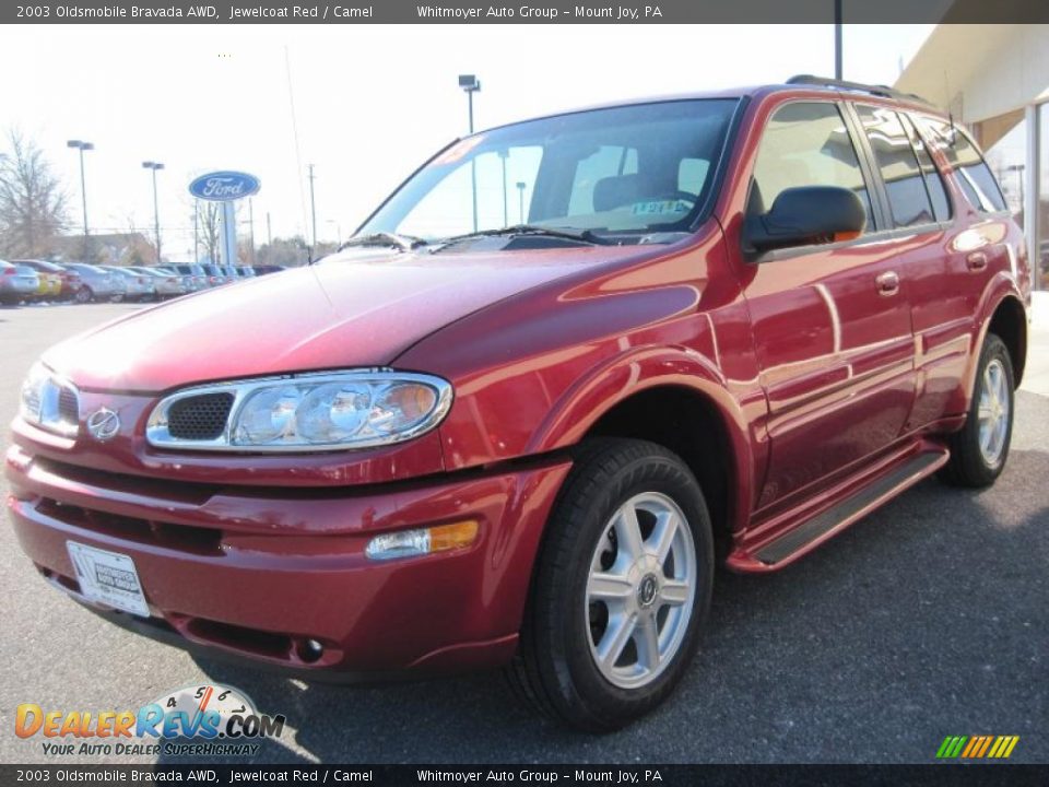 2003 Oldsmobile Bravada AWD Jewelcoat Red / Camel Photo #3
