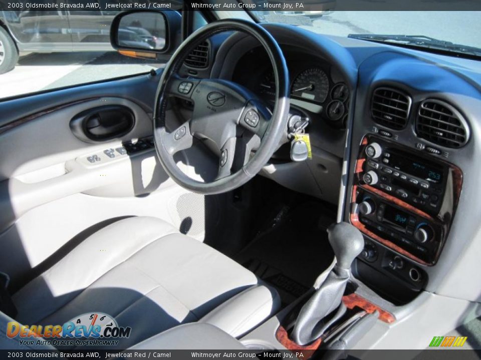 2003 Oldsmobile Bravada AWD Jewelcoat Red / Camel Photo #7