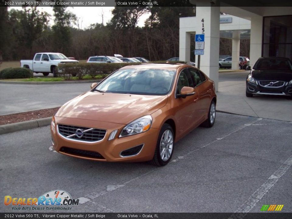 2012 Volvo S60 T5 Vibrant Copper Metallic / Soft Beige Photo #3