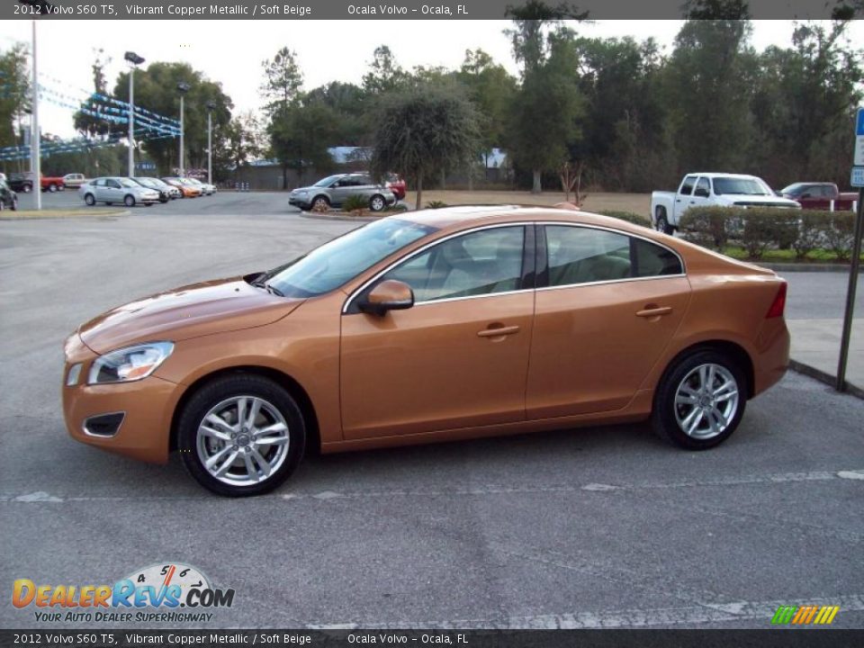 2012 Volvo S60 T5 Vibrant Copper Metallic / Soft Beige Photo #4