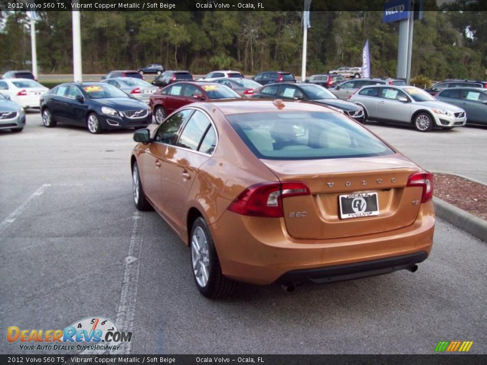 2012 Volvo S60 T5 Vibrant Copper Metallic / Soft Beige Photo #6