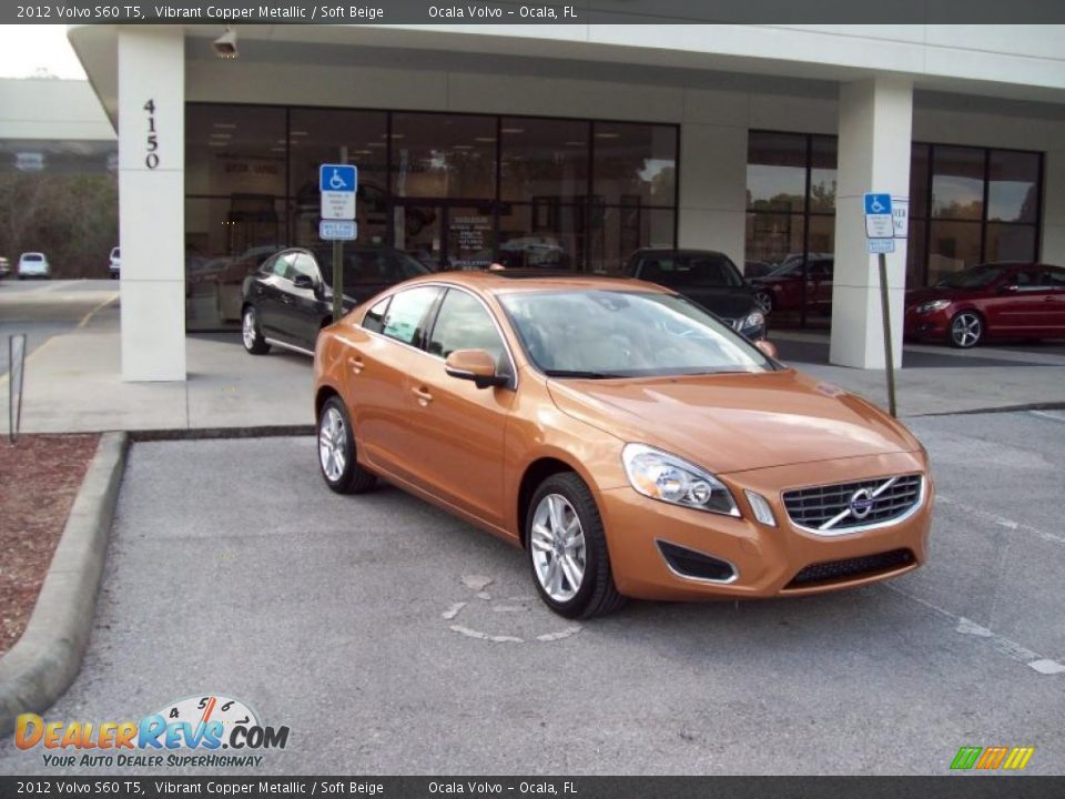 2012 Volvo S60 T5 Vibrant Copper Metallic / Soft Beige Photo #10