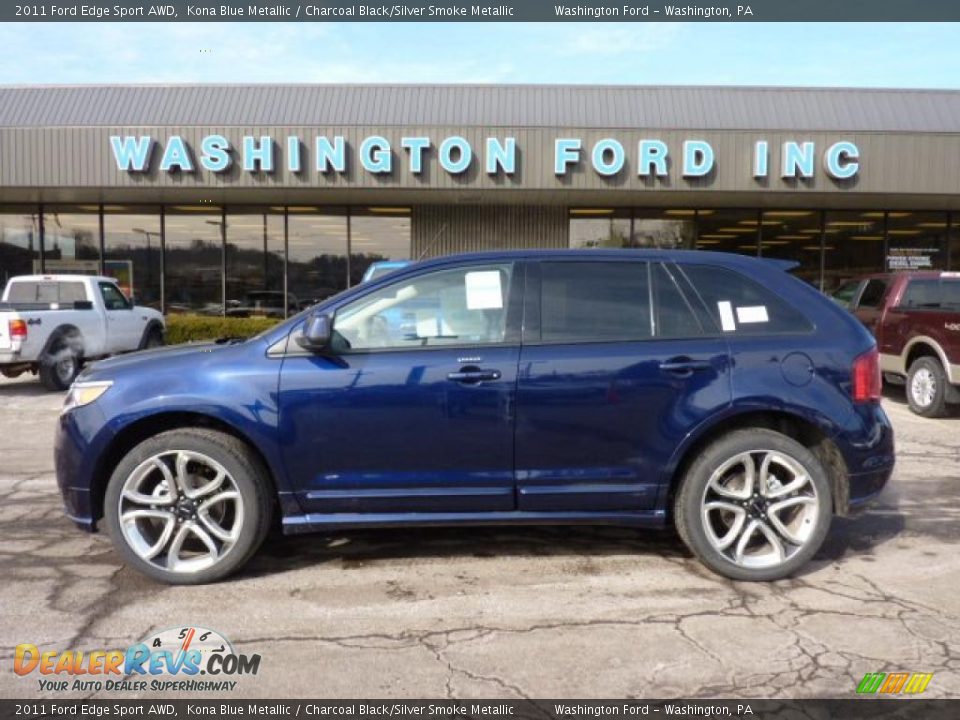 2011 Ford Edge Sport AWD Kona Blue Metallic / Charcoal Black/Silver Smoke Metallic Photo #1