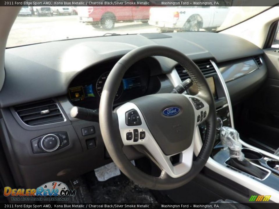 2011 Ford Edge Sport AWD Kona Blue Metallic / Charcoal Black/Silver Smoke Metallic Photo #10