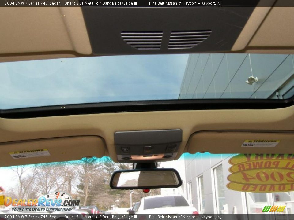 2004 BMW 7 Series 745i Sedan Orient Blue Metallic / Dark Beige/Beige III Photo #8