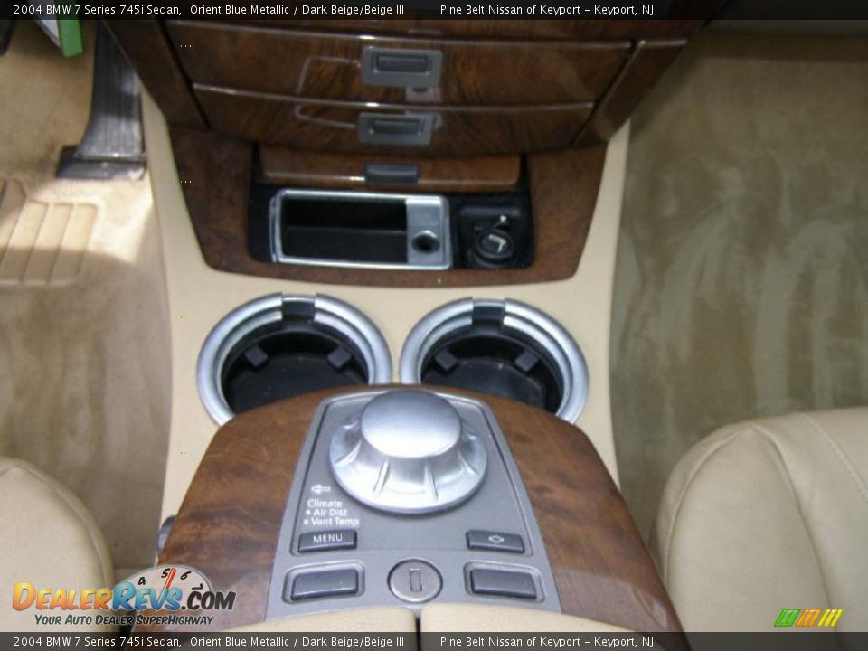 2004 BMW 7 Series 745i Sedan Orient Blue Metallic / Dark Beige/Beige III Photo #10