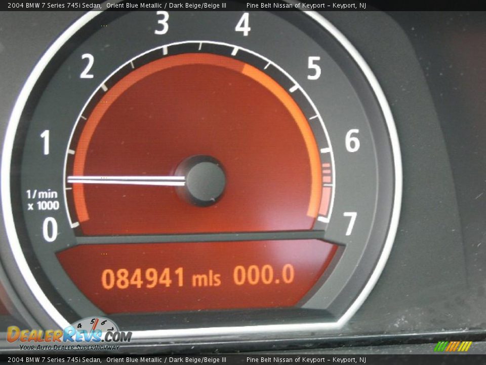 2004 BMW 7 Series 745i Sedan Orient Blue Metallic / Dark Beige/Beige III Photo #15