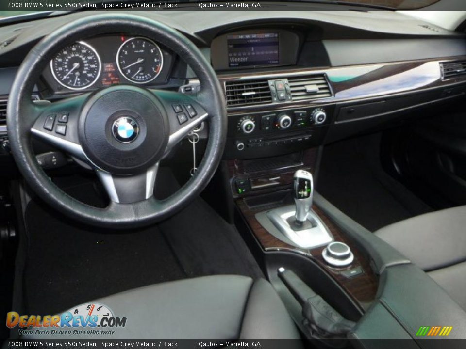 Black Interior 2008 Bmw 5 Series 550i Sedan Photo 8