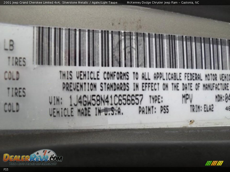 Jeep Color Code PS5 Silverstone Metallic