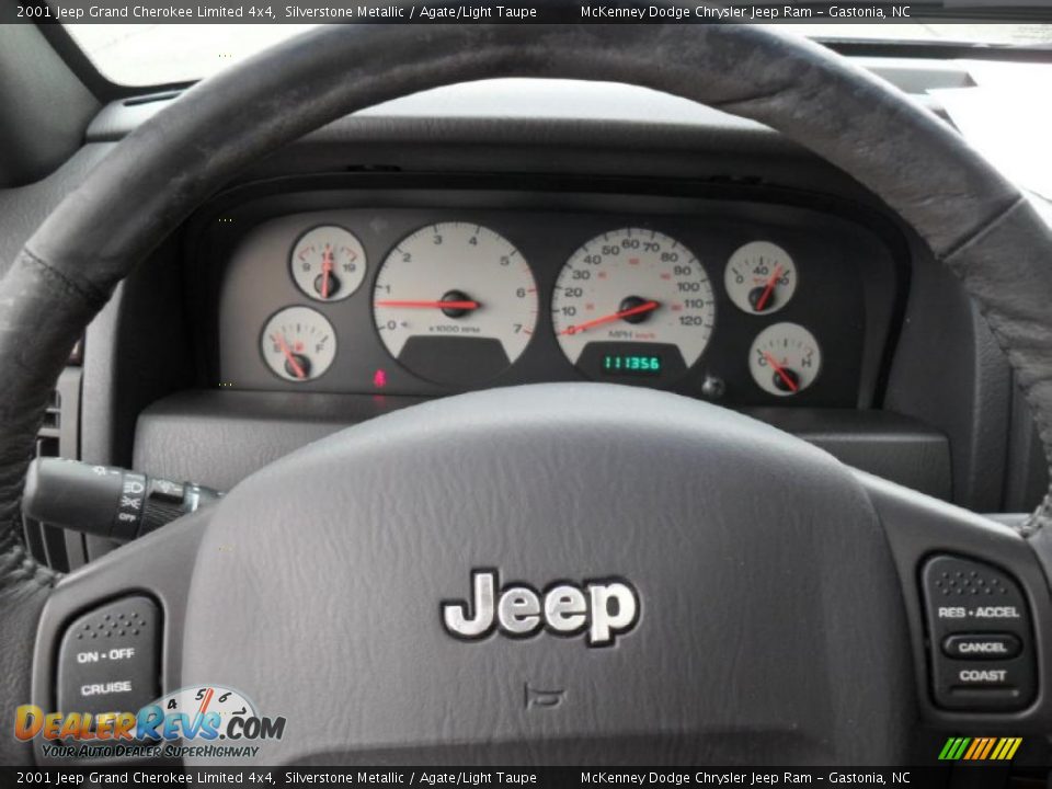 2001 Jeep Grand Cherokee Limited 4x4 Silverstone Metallic / Agate/Light Taupe Photo #15