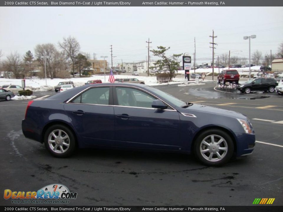 2009 Cadillac CTS Sedan Blue Diamond Tri-Coat / Light Titanium/Ebony Photo #6