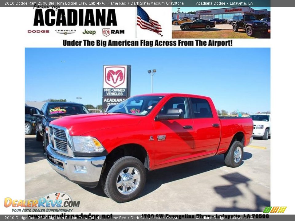 2010 Dodge Ram 2500 Big Horn Edition Crew Cab 4x4 Flame Red / Dark Slate/Medium Graystone Photo #1