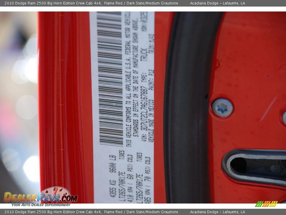 2010 Dodge Ram 2500 Big Horn Edition Crew Cab 4x4 Flame Red / Dark Slate/Medium Graystone Photo #17