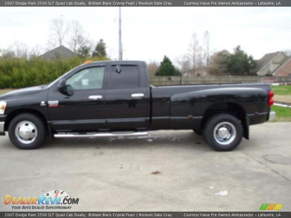 2007 Dodge Ram 3500 SLT Quad Cab Dually Brilliant Black Crystal Pearl / Medium Slate Gray Photo #1