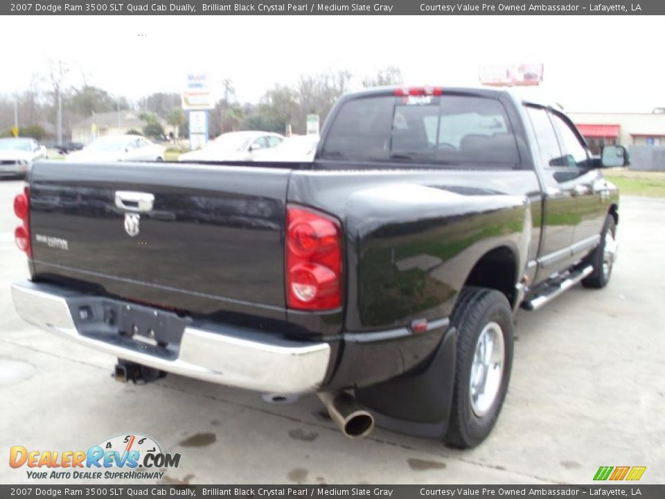 2007 Dodge Ram 3500 SLT Quad Cab Dually Brilliant Black Crystal Pearl / Medium Slate Gray Photo #4