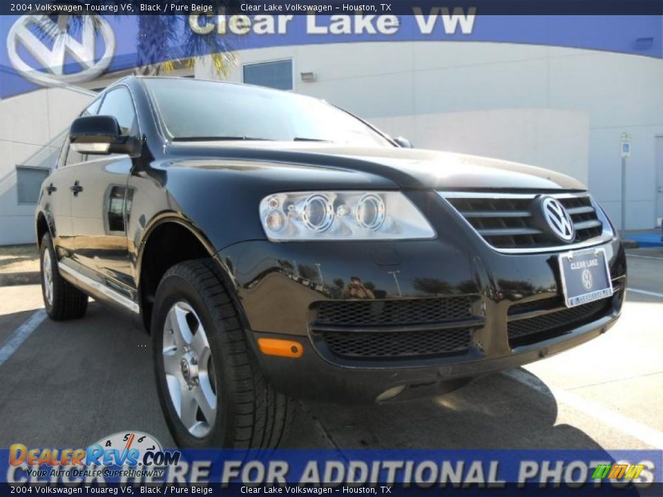 2004 Volkswagen Touareg V6 Black / Pure Beige Photo #1