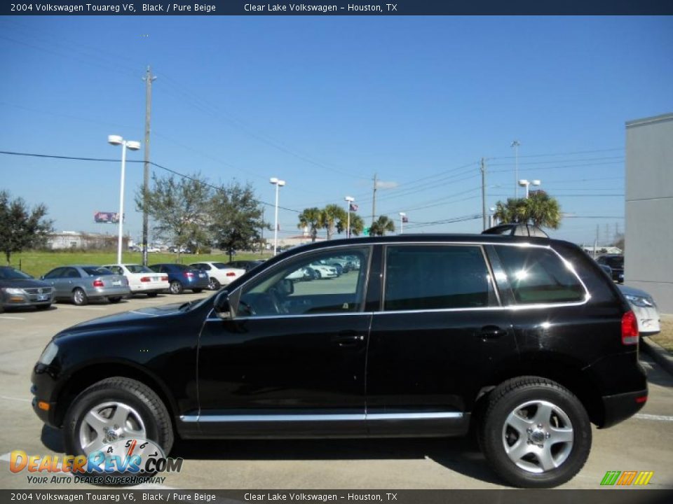 2004 Volkswagen Touareg V6 Black / Pure Beige Photo #4