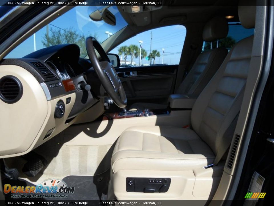 2004 Volkswagen Touareg V6 Black / Pure Beige Photo #13