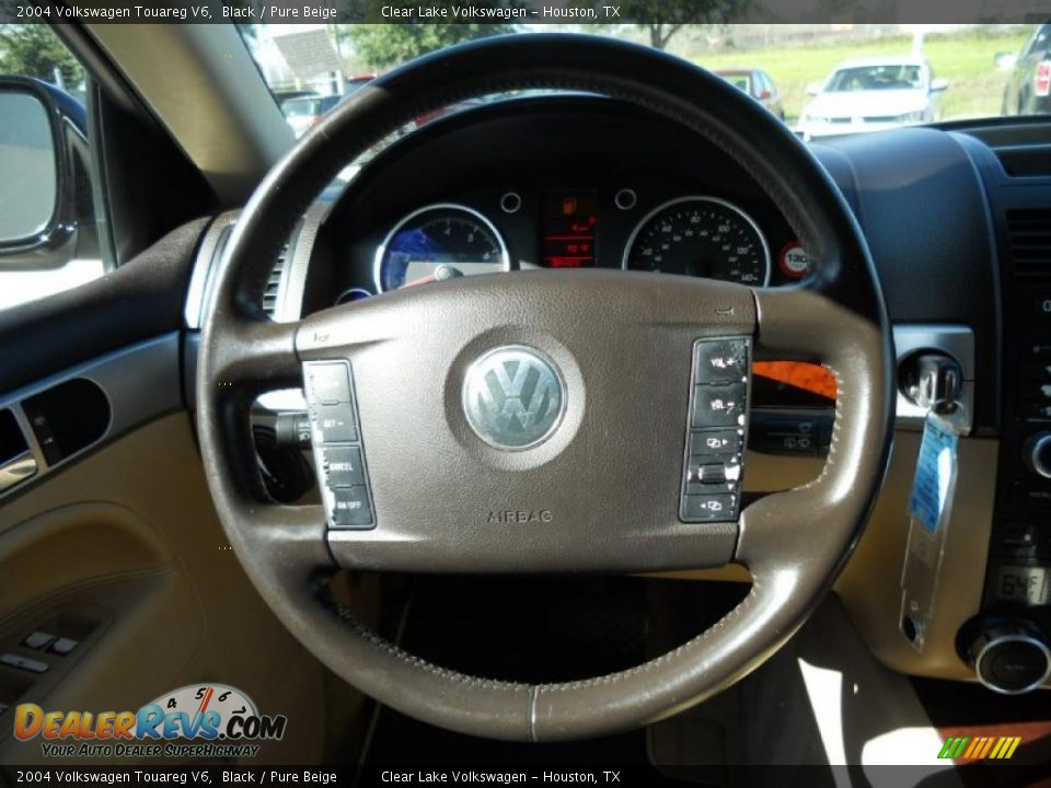 2004 Volkswagen Touareg V6 Black / Pure Beige Photo #20