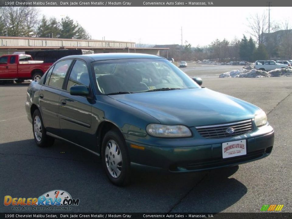 1998 Chevrolet Malibu Sedan Dark Jade Green Metallic / Medum Gray Photo #1