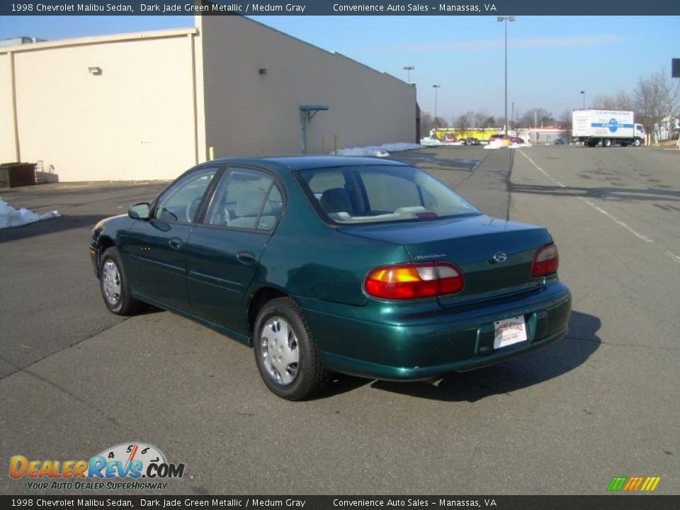 1998 Chevrolet Malibu Sedan Dark Jade Green Metallic / Medum Gray Photo #6