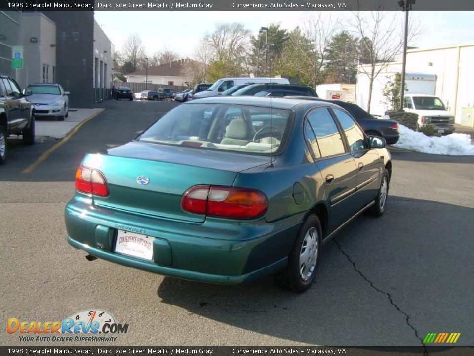 1998 Chevrolet Malibu Sedan Dark Jade Green Metallic / Medum Gray Photo #8