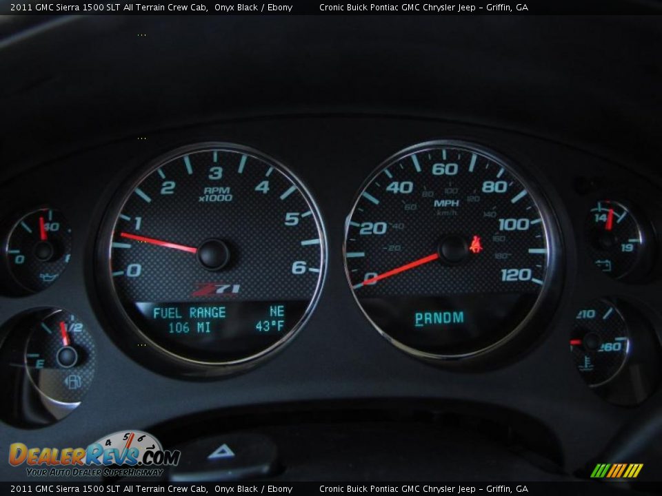 2011 GMC Sierra 1500 SLT All Terrain Crew Cab Gauges Photo #20
