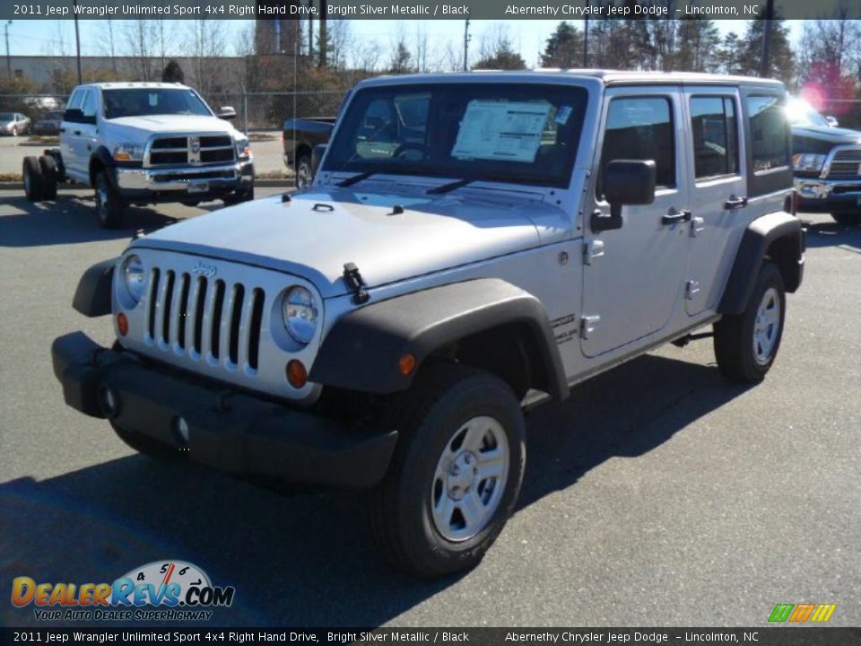 2011 Jeep Wrangler Unlimited Sport 4x4 Right Hand Drive Bright Silver Metallic / Black Photo #1