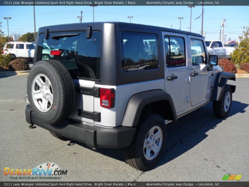 2011 Jeep Wrangler Unlimited Sport 4x4 Right Hand Drive Bright Silver Metallic / Black Photo #4