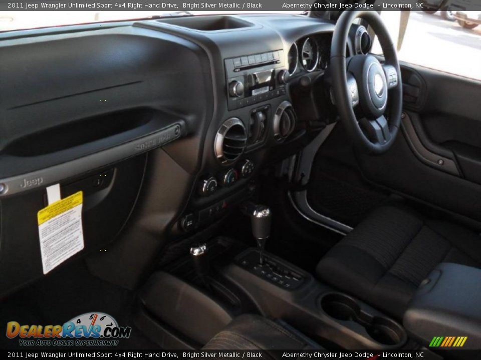 Black Interior - 2011 Jeep Wrangler Unlimited Sport 4x4 Right Hand Drive Photo #26