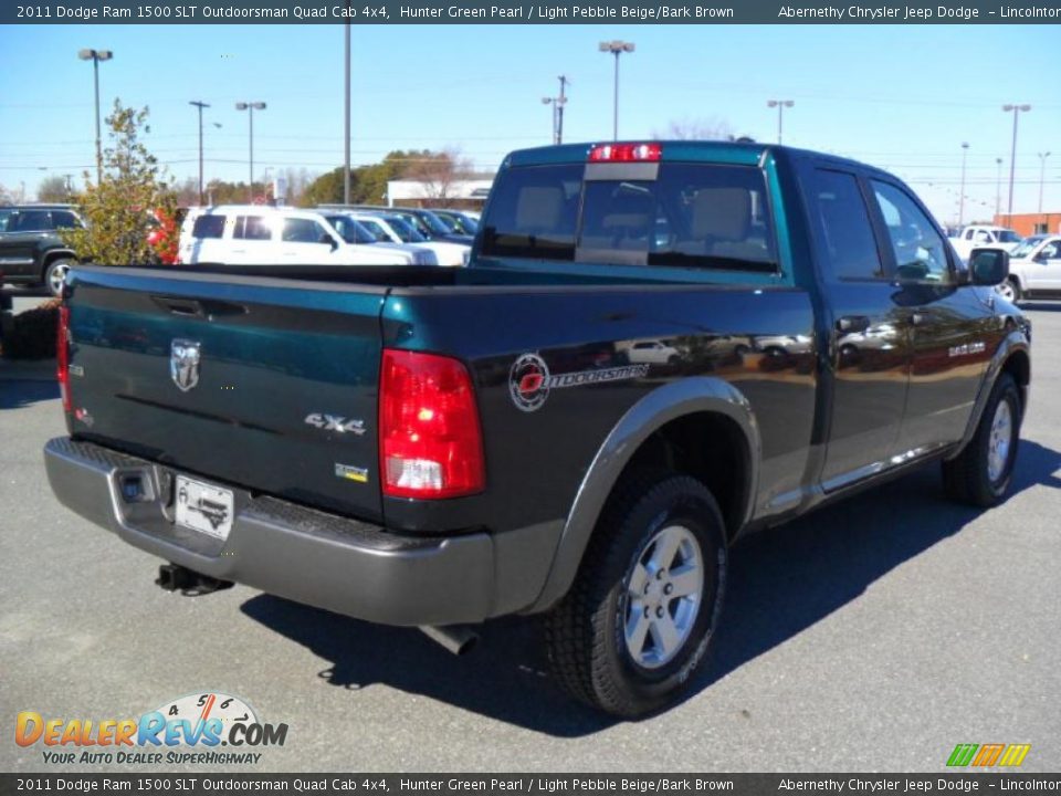 2011 Dodge Ram 1500 SLT Outdoorsman Quad Cab 4x4 Hunter Green Pearl / Light Pebble Beige/Bark Brown Photo #4