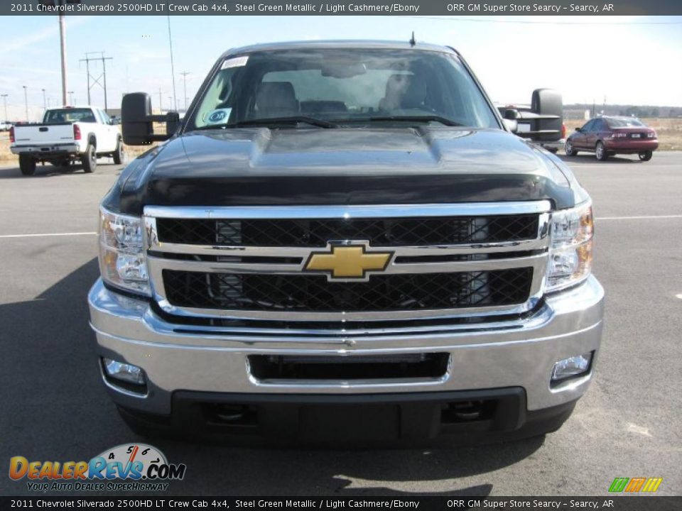 2011 Chevrolet Silverado 2500HD LT Crew Cab 4x4 Steel Green Metallic / Light Cashmere/Ebony Photo #2