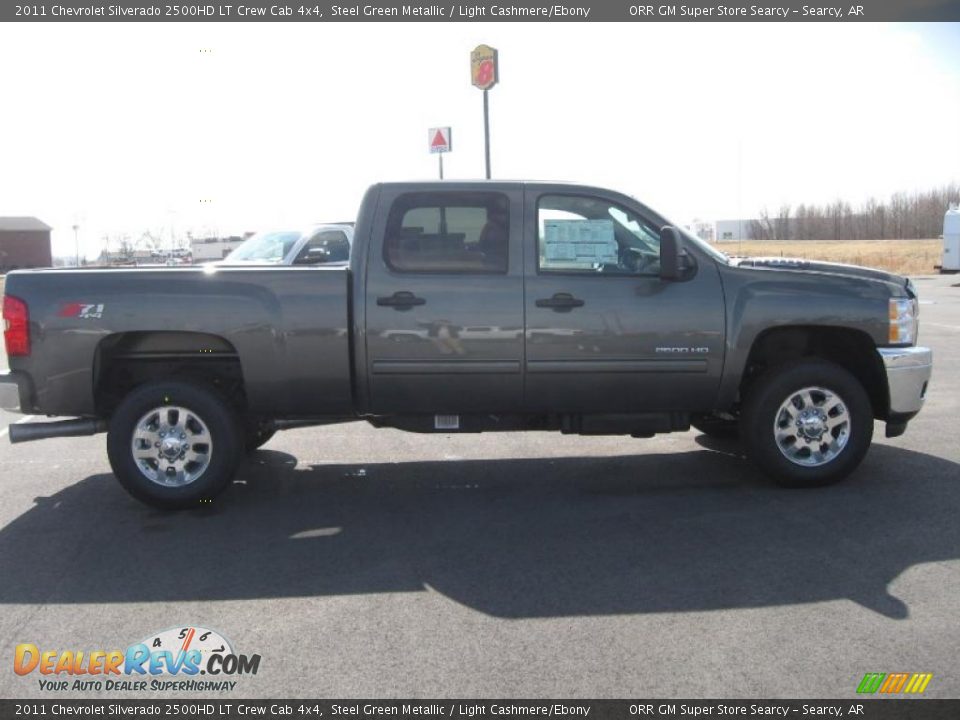 2011 Chevrolet Silverado 2500HD LT Crew Cab 4x4 Steel Green Metallic / Light Cashmere/Ebony Photo #4