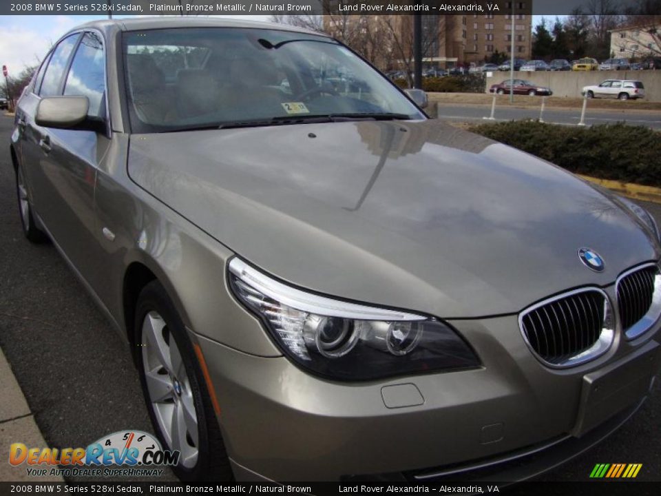 2008 BMW 5 Series 528xi Sedan Platinum Bronze Metallic / Natural Brown Photo #6