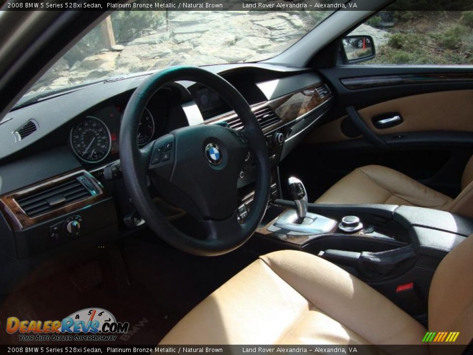 2008 BMW 5 Series 528xi Sedan Platinum Bronze Metallic / Natural Brown Photo #9