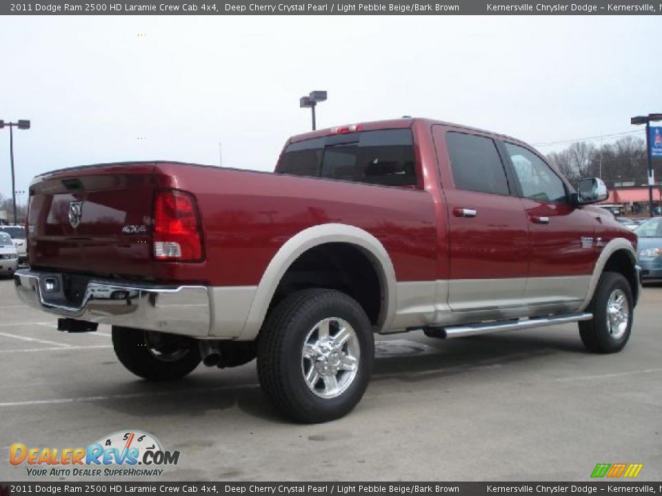 2011 Dodge Ram 2500 HD Laramie Crew Cab 4x4 Deep Cherry Crystal Pearl / Light Pebble Beige/Bark Brown Photo #3