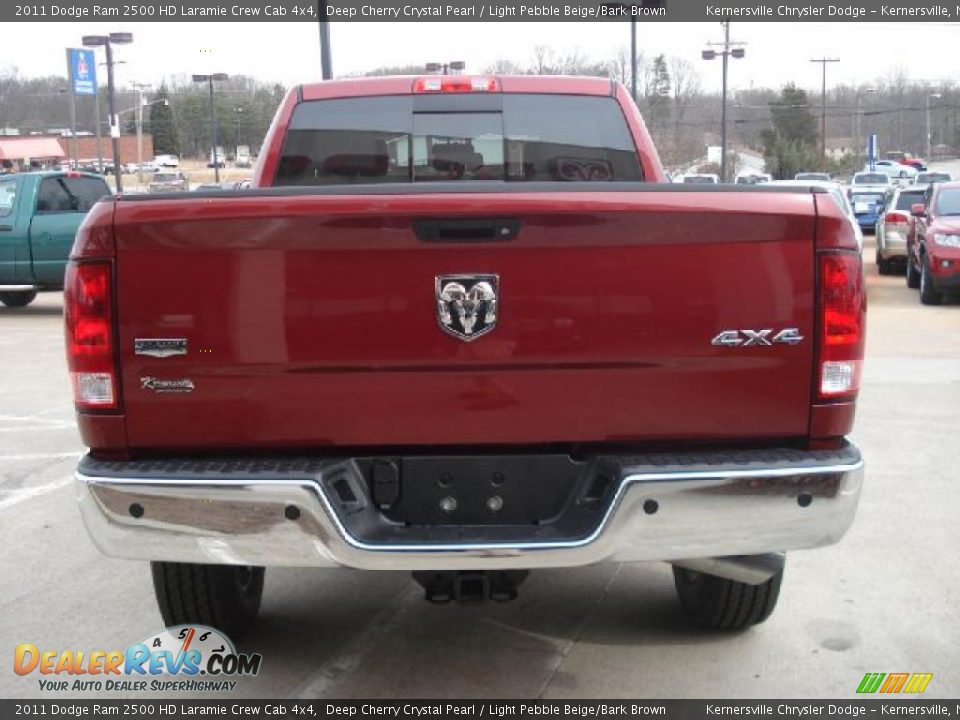 2011 Dodge Ram 2500 HD Laramie Crew Cab 4x4 Deep Cherry Crystal Pearl / Light Pebble Beige/Bark Brown Photo #4