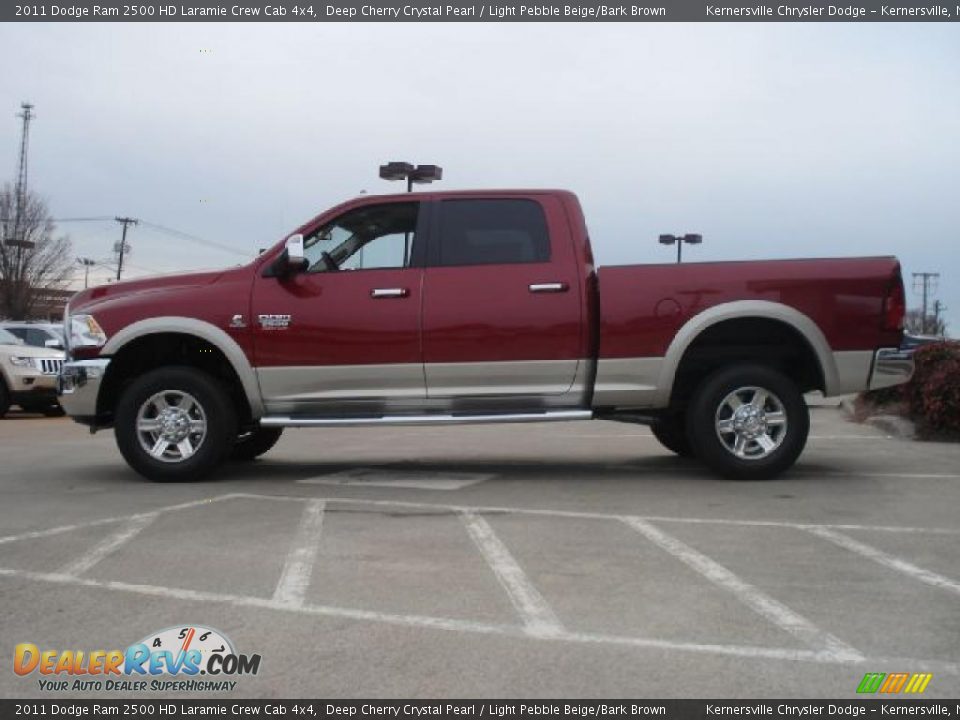 2011 Dodge Ram 2500 HD Laramie Crew Cab 4x4 Deep Cherry Crystal Pearl / Light Pebble Beige/Bark Brown Photo #6