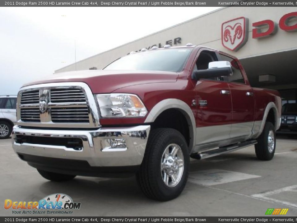 2011 Dodge Ram 2500 HD Laramie Crew Cab 4x4 Deep Cherry Crystal Pearl / Light Pebble Beige/Bark Brown Photo #7