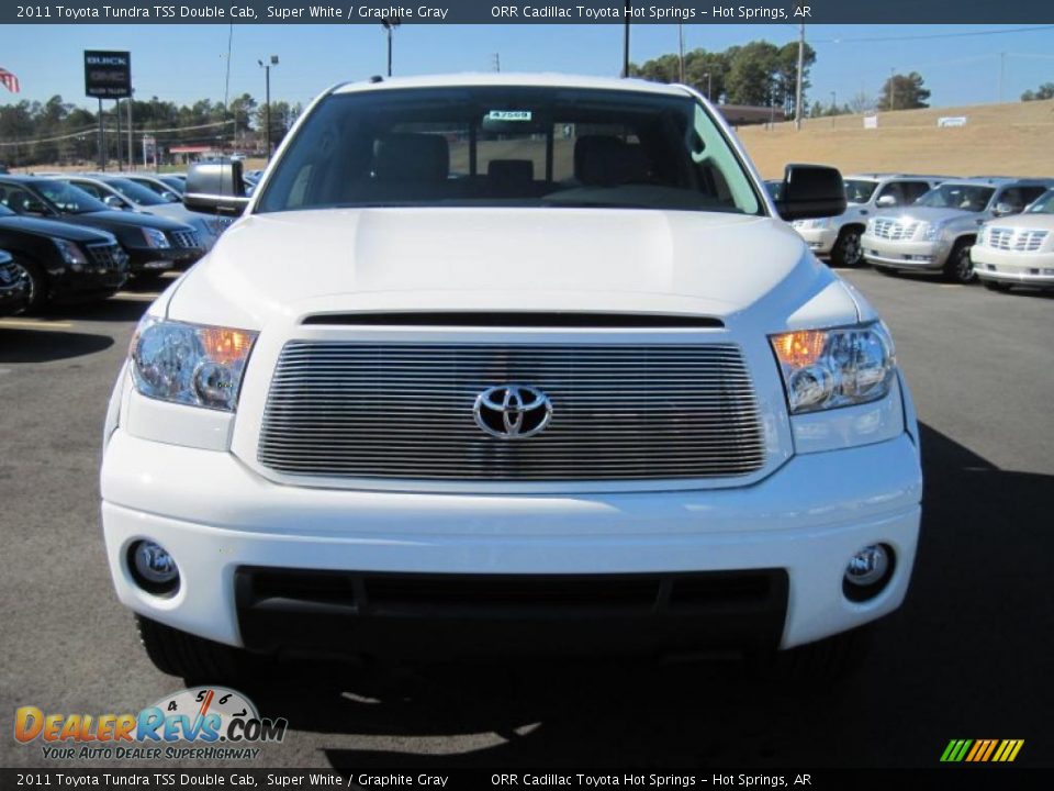 2011 Toyota Tundra TSS Double Cab Super White / Graphite Gray Photo #8