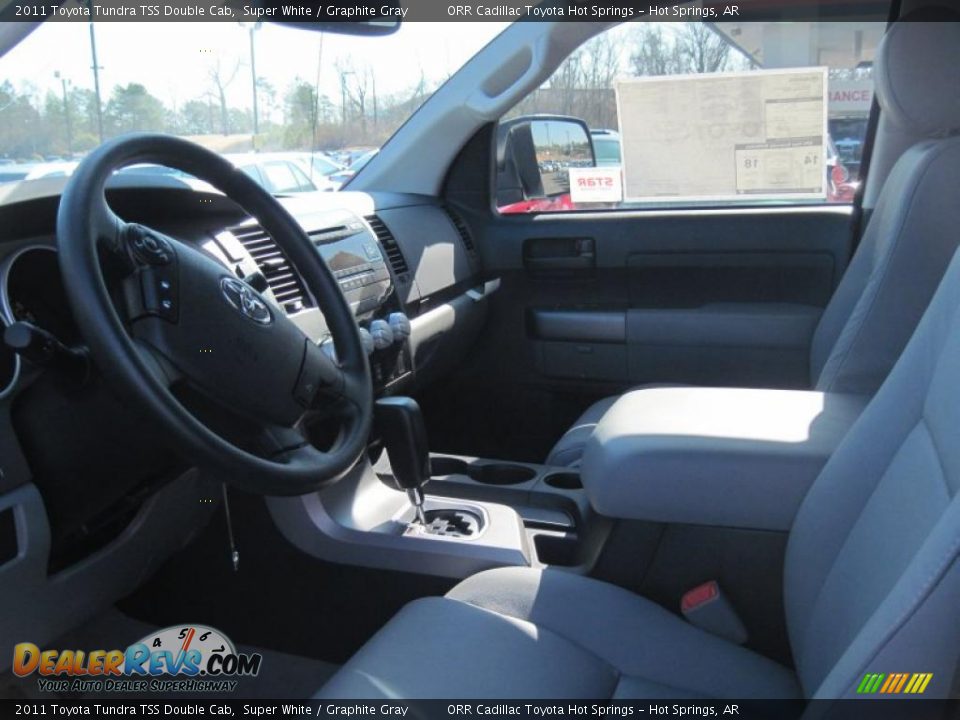 2011 Toyota Tundra TSS Double Cab Super White / Graphite Gray Photo #11